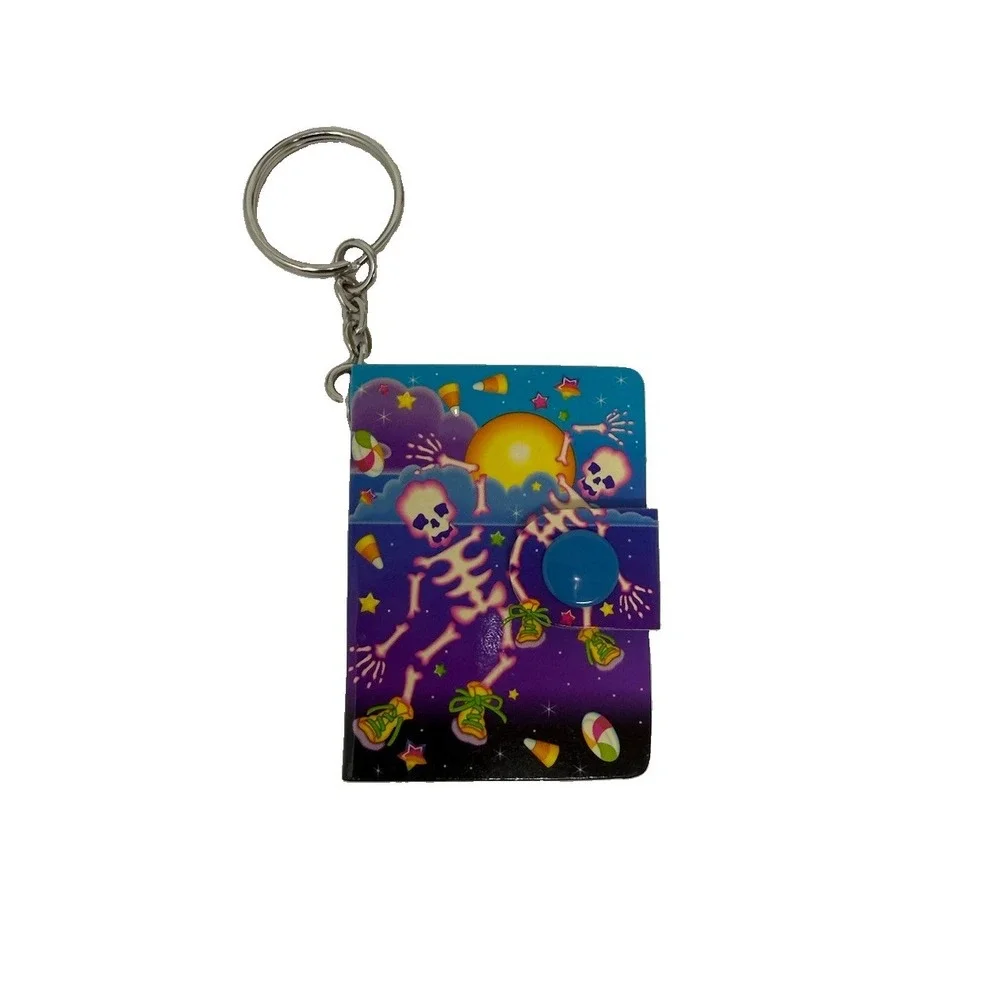 Lisa Frank 90s Halloween Skeleton NOTEPAD KEYCHAIN